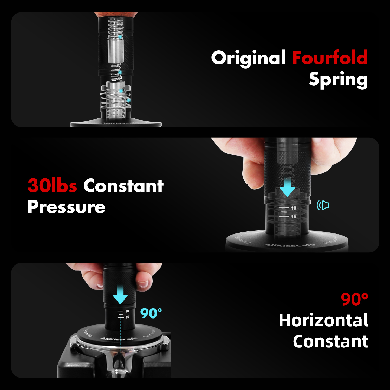 AliKisscafe سدادة قهوة تأثير 4 - مراجعة Espresso Tamper Set وسعره