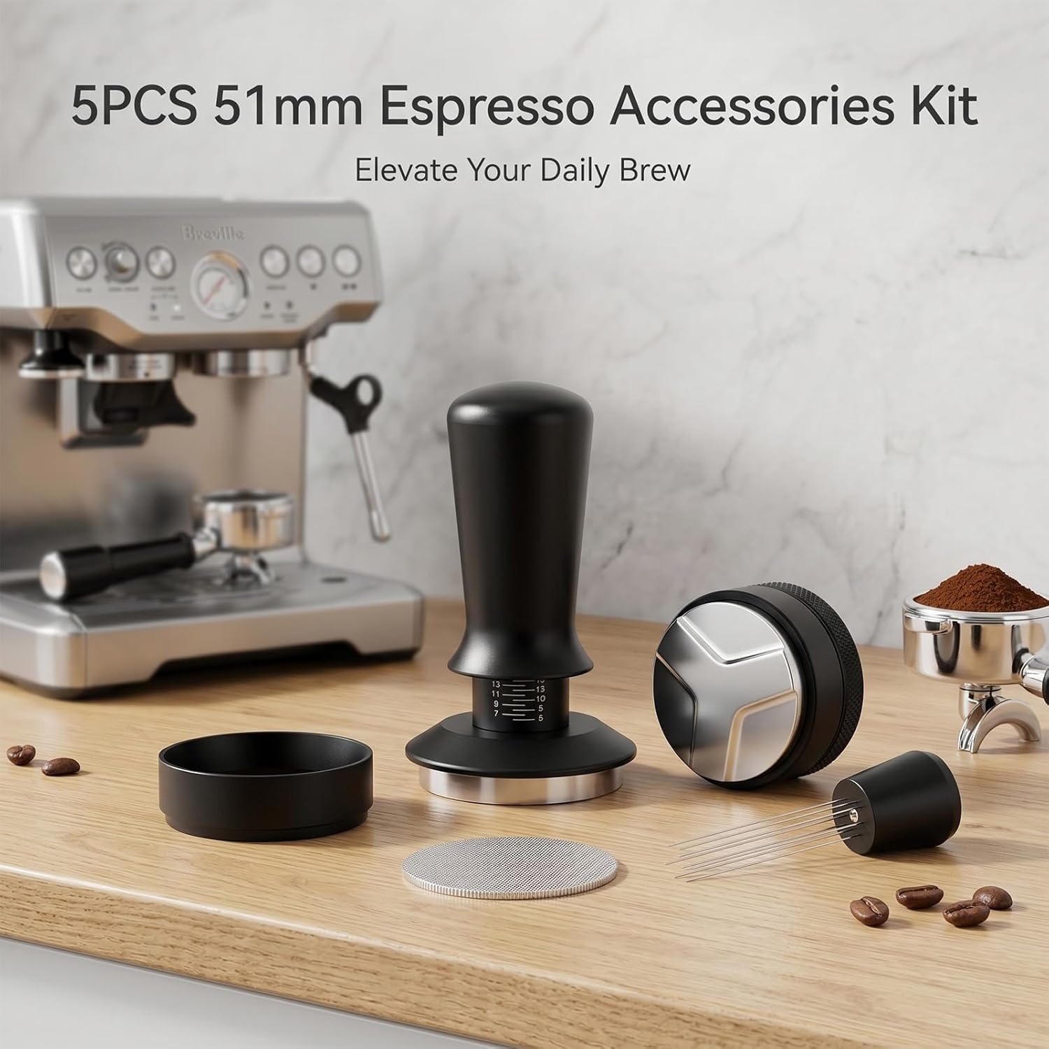 طقم ملحقات قهوة الإسبريسو 51 م - مراجعة Espresso Tamper Set وسعره