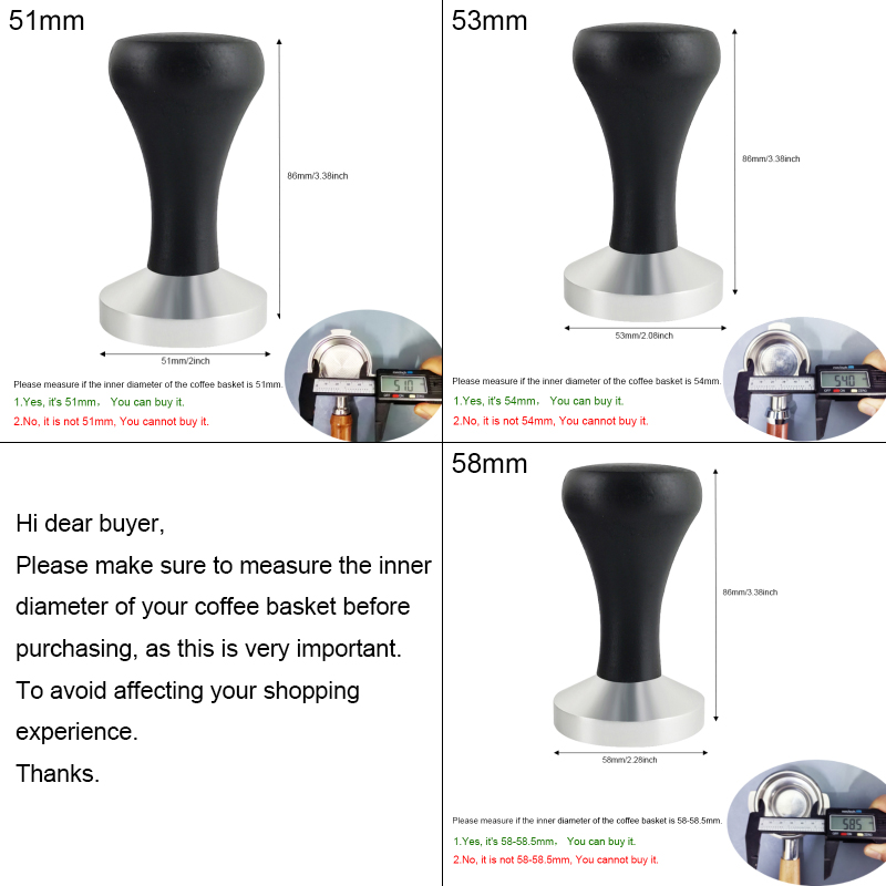 51 مللي متر/53 مللي متر/58 ملل - مراجعة Espresso Tamper Set وسعره