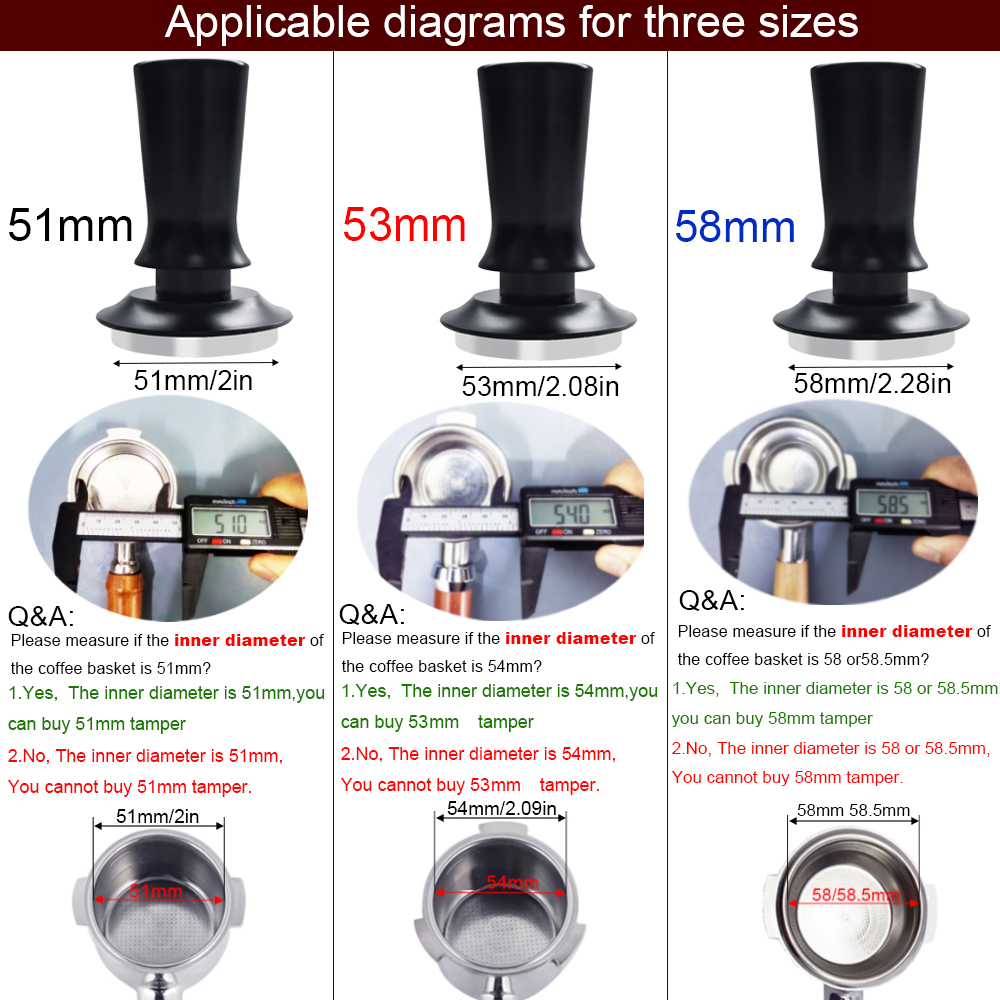مكبس اسبريسو 51/53/58 ملم، 5 ق - مراجعة Espresso Tamper Set وسعره