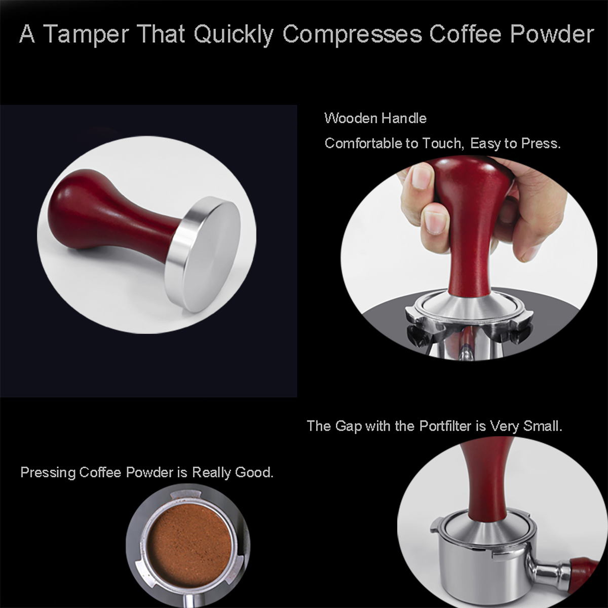 فناجين قهوة مسطحة بمقبض خشبي 5 - مراجعة Espresso Tamper Set وسعره