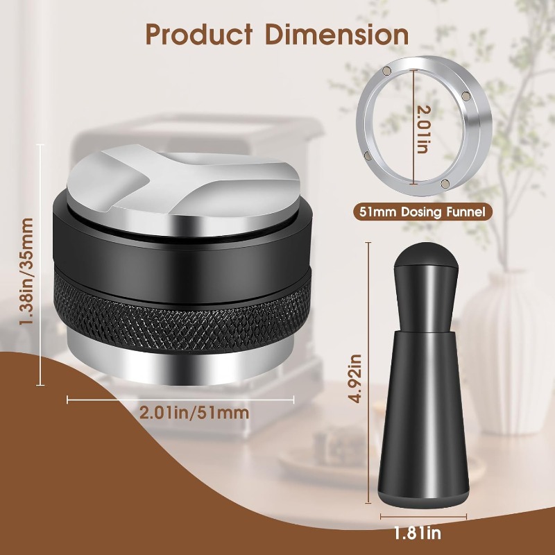 طقم إسبريسو 5 قطع مقاس 51/53/5 - مراجعة Espresso Tamper Set وسعره