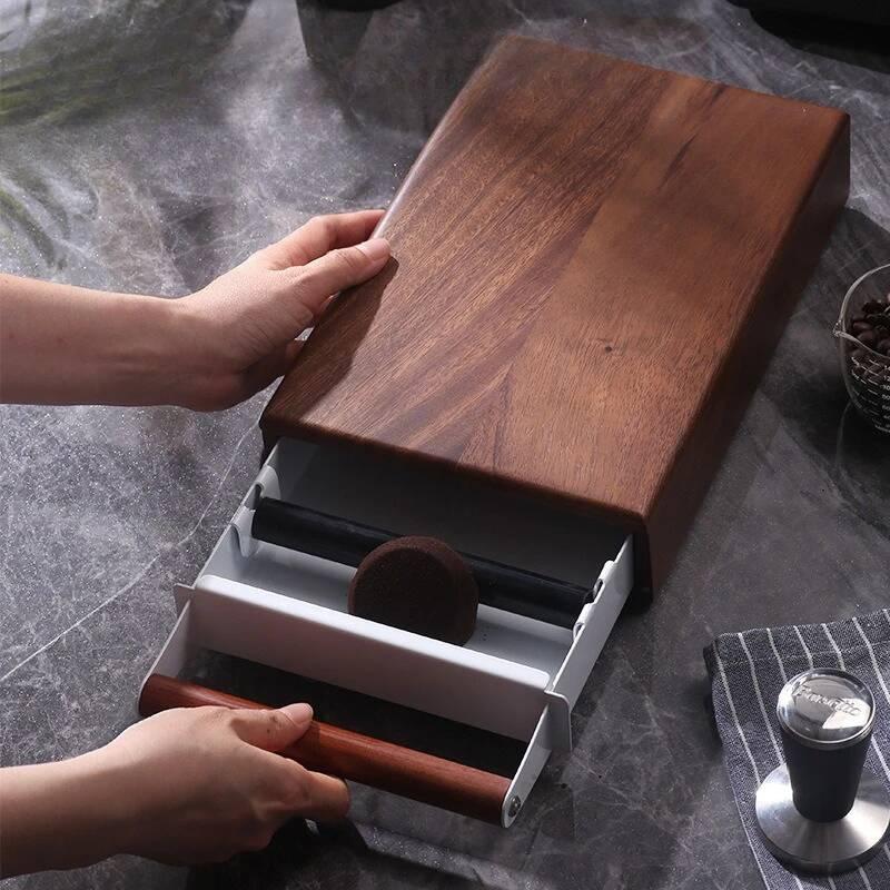 صندوق طرق القهوة من خشب الجوز، - مراجعة Coffee Knock Box وسعره