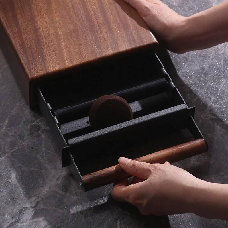 صندوق طرق القهوة من خشب الجوز، - مراجعة Coffee Knock Box وسعره