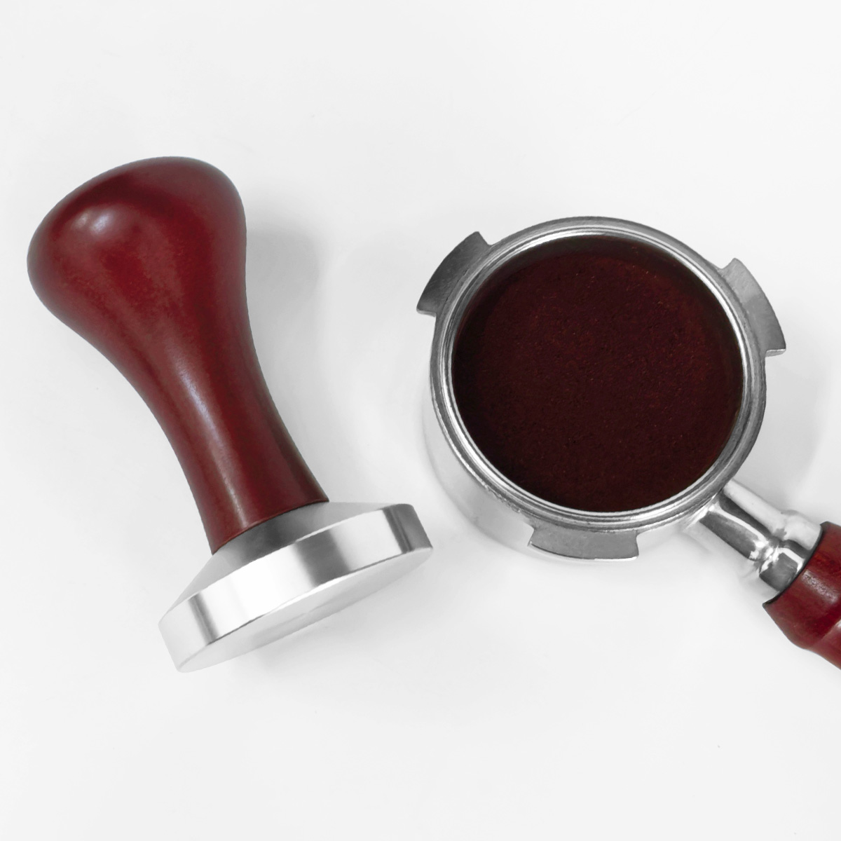 فناجين قهوة مسطحة بمقبض خشبي 5 - مراجعة Espresso Tamper Set وسعره